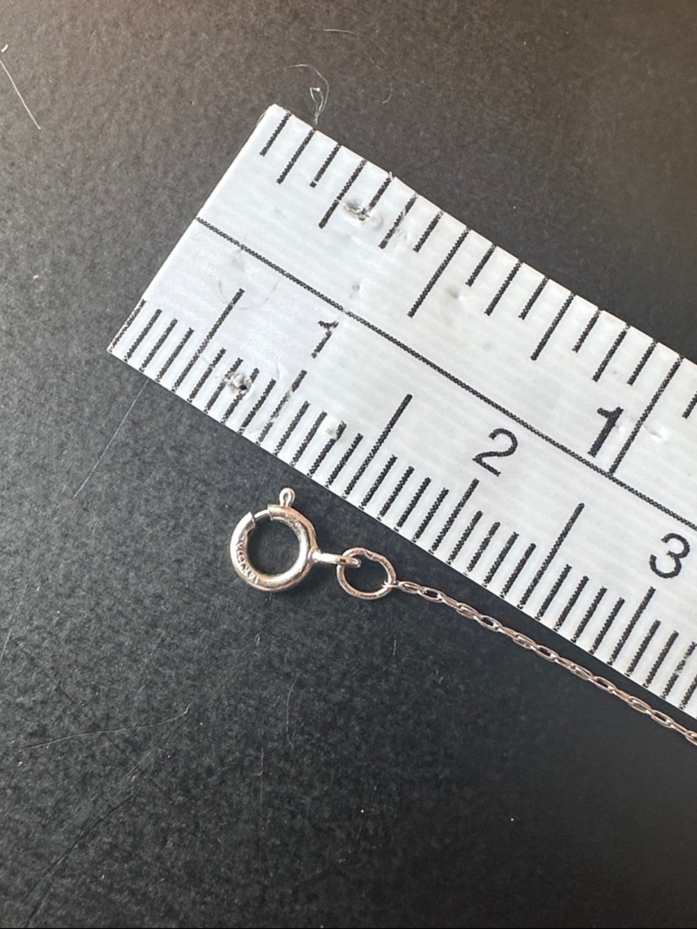 14k white gold dainty peace sign necklace - Picture 8 of 9